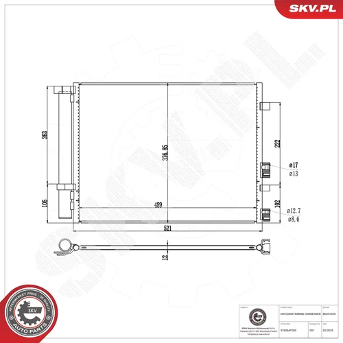 Kondenzátor klimatizácie ESEN SKV 86SKV520