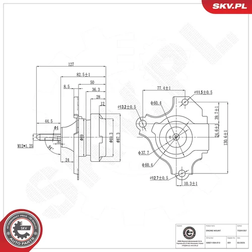 Uloženie motora 75SKV267 (ESEN SKV) - obr. 4