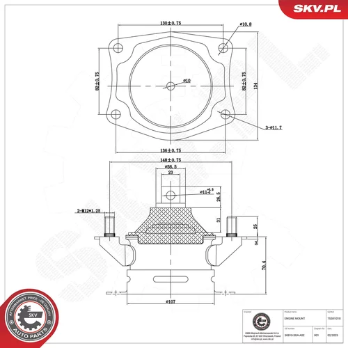 Uloženie motora 75SKV318 (ESEN SKV) - obr. 5