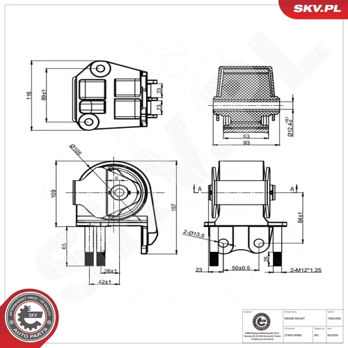 Uloženie motora 75SKV336 (ESEN SKV) - obr. 4