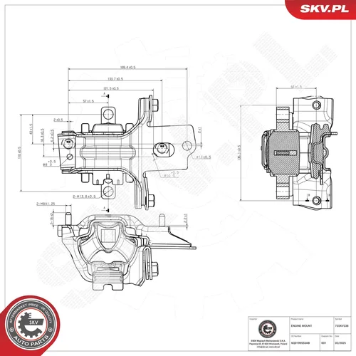 Uloženie motora ESEN SKV 75SKV338