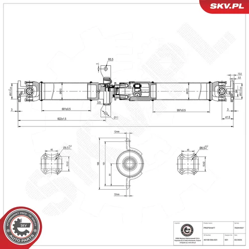Hnací hriadeľ 76SKV037 (ESEN SKV) - obr. 1