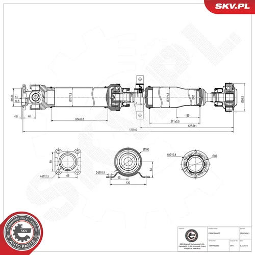 Hnací hriadeľ 76SKV041 (ESEN SKV) - obr. 1