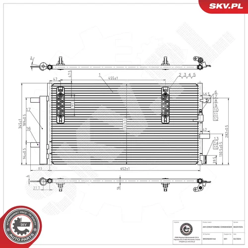 Kondenzátor klimatizácie ESEN SKV 86SKV025