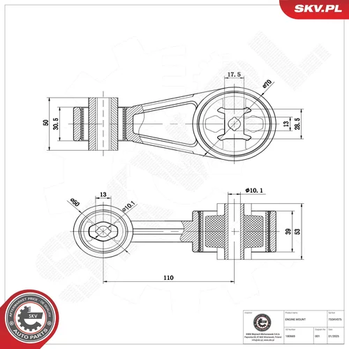 Uloženie motora 75SKV075 (ESEN SKV) - obr. 1