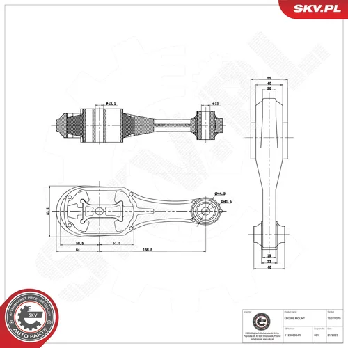 Uloženie motora ESEN SKV 75SKV079