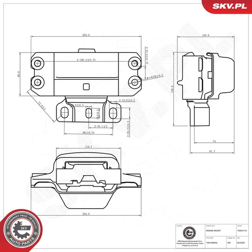 Uloženie motora 75SKV110 (ESEN SKV) - obr. 6