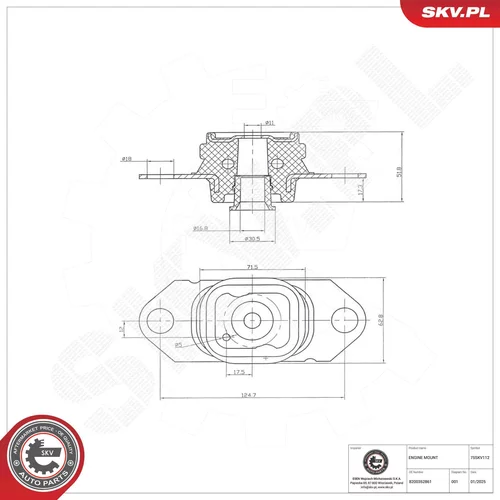 Uloženie motora 75SKV112 (ESEN SKV) - obr. 5