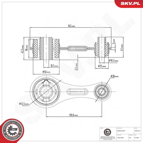 Uloženie motora 75SKV134 (ESEN SKV) - obr. 3
