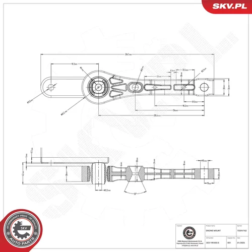 Uloženie motora ESEN SKV 75SKV162