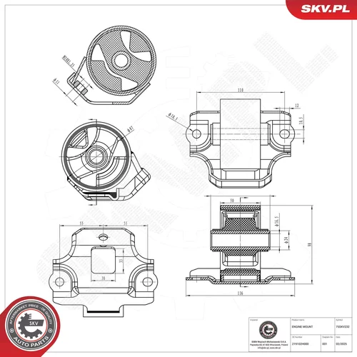 Uloženie motora 75SKV232 (ESEN SKV) - obr. 4