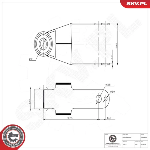 Uloženie motora 75SKV341 (ESEN SKV) - obr. 4