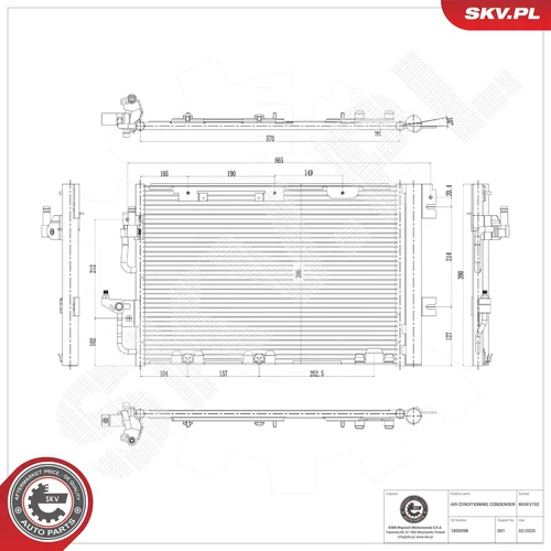 Kondenzátor klimatizácie ESEN SKV 86SKV192