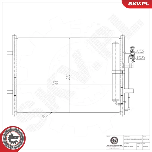 Kondenzátor klimatizácie ESEN SKV 86SKV215