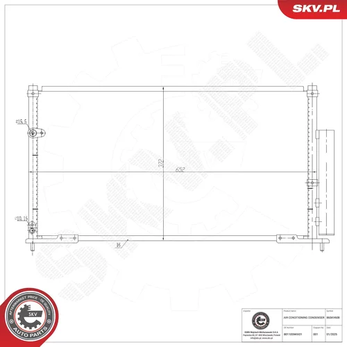 Kondenzátor klimatizácie ESEN SKV 86SKV608