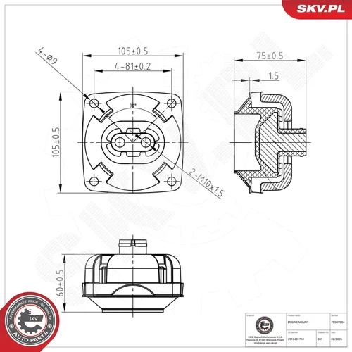 Uloženie motora 75SKV004 (ESEN SKV) - obr. 5