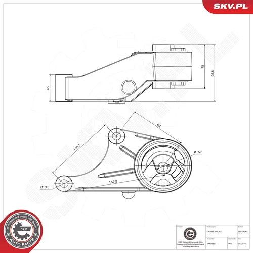 Uloženie motora 75SKV045 (ESEN SKV) - obr. 3