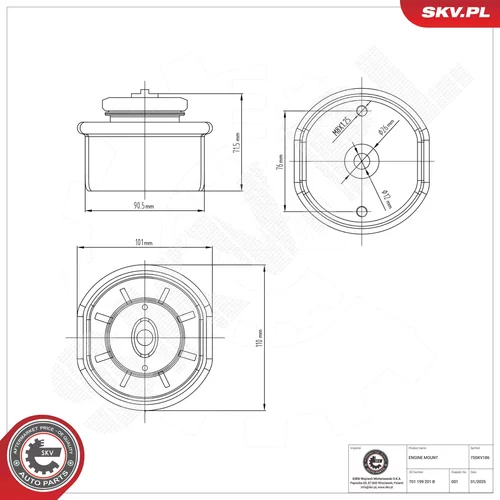 Uloženie motora 75SKV186 (ESEN SKV) - obr. 4