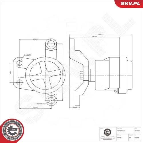 Uloženie motora 75SKV257 (ESEN SKV) - obr. 5