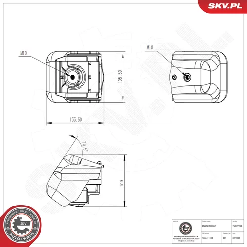 Uloženie motora ESEN SKV 75SKV283