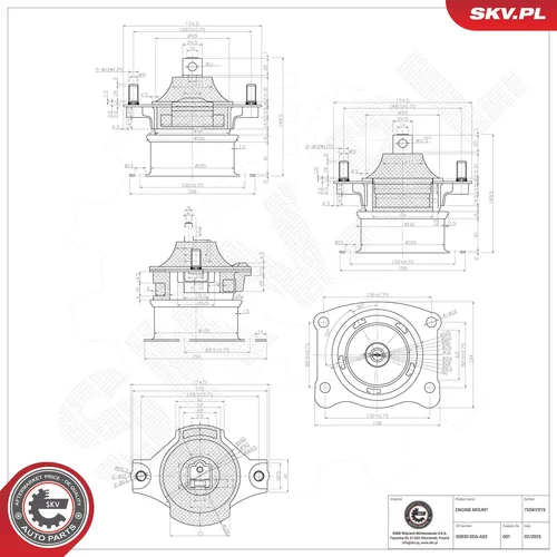 Uloženie motora 75SKV319 (ESEN SKV) - obr. 4