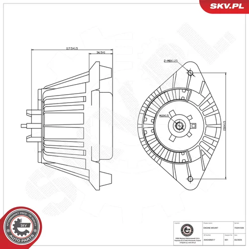Uloženie motora 75SKV328 (ESEN SKV) - obr. 1