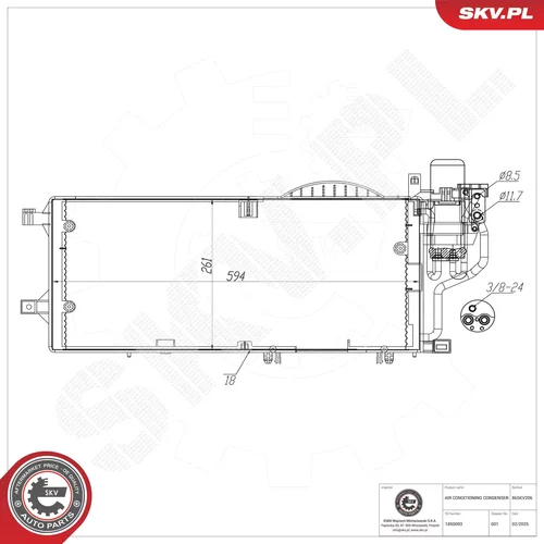 Kondenzátor klimatizácie ESEN SKV 86SKV206