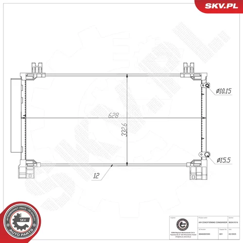 Kondenzátor klimatizácie ESEN SKV 86SKV519