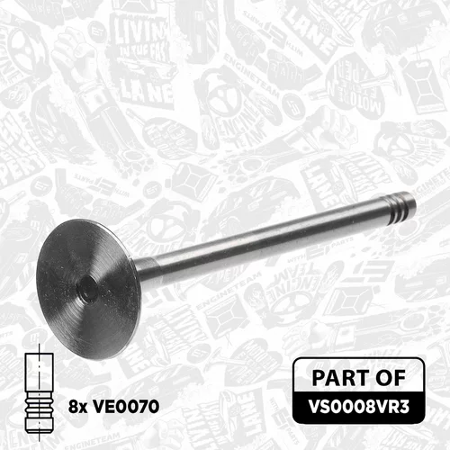 Súprava ventilov, sací/výfukový ventil VS0008VR3 (ET ENGINETEAM) - obr. 2