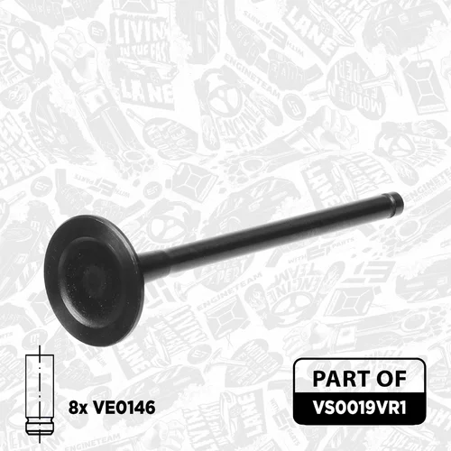 Súprava ventilov, sací/výfukový ventil VS0019VR1 (ET ENGINETEAM) - obr. 2