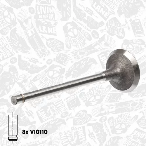 Súprava ventilov, sací/výfukový ventil VS0011 (ET ENGINETEAM) - obr. 3
