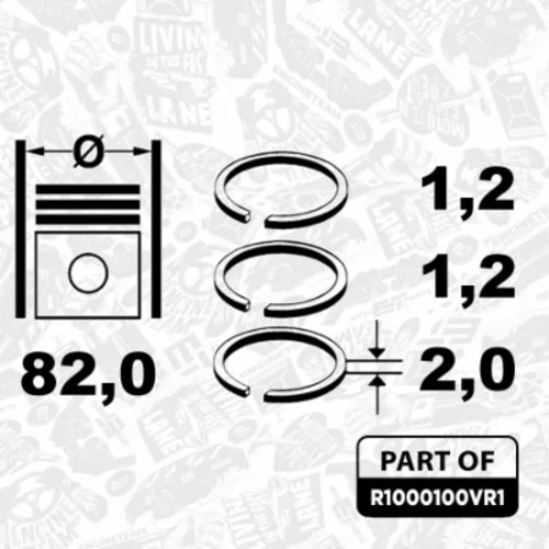 Sada piestnych krúžkov R1000100VR1 (ET ENGINETEAM) - obr. 3