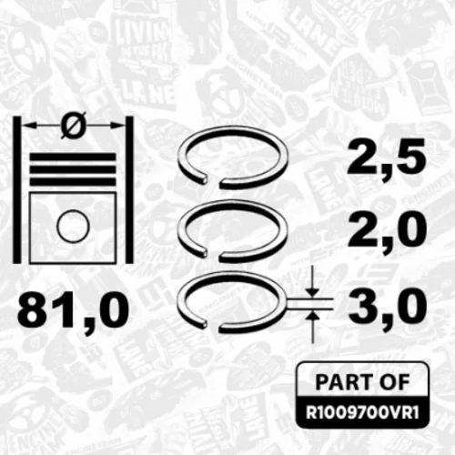 Sada piestnych krúžkov R1009700VR1 (ET ENGINETEAM) - obr. 3