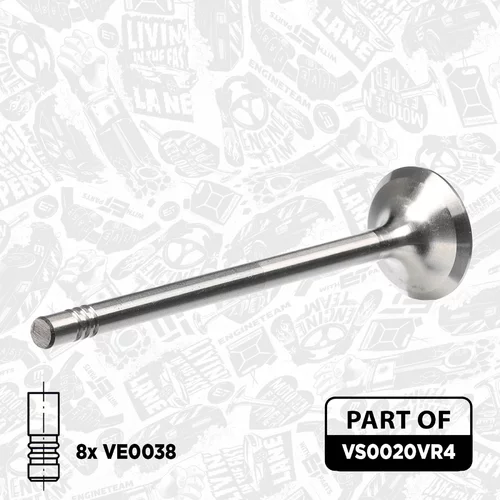 Súprava ventilov, sací/výfukový ventil VS0020VR4 (ET ENGINETEAM) - obr. 1