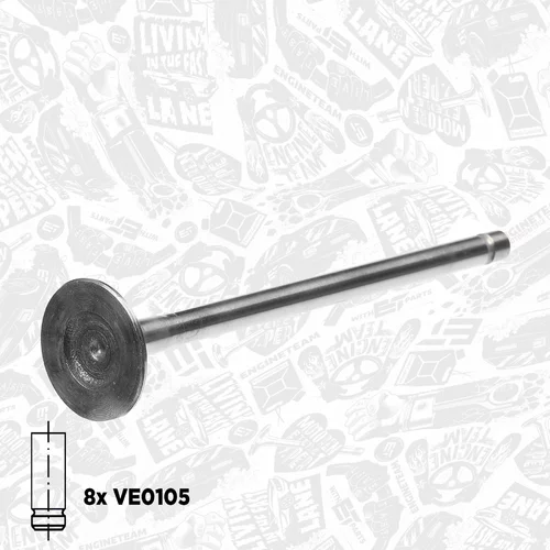 Súprava ventilov, sací/výfukový ventil VS0011 (ET ENGINETEAM) - obr. 2