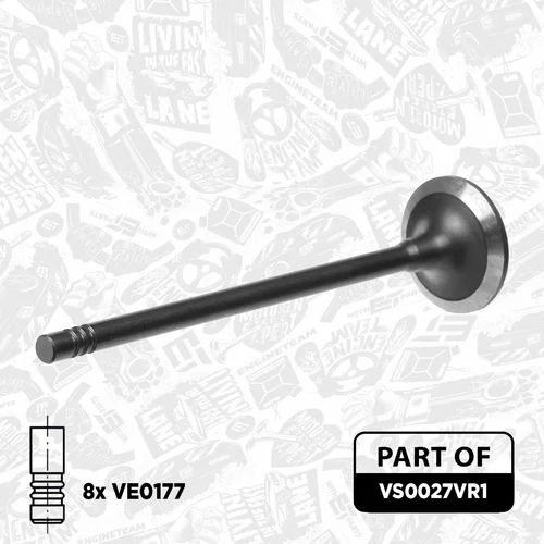 Súprava ventilov, sací/výfukový ventil VS0027VR1 (ET ENGINETEAM) - obr. 1