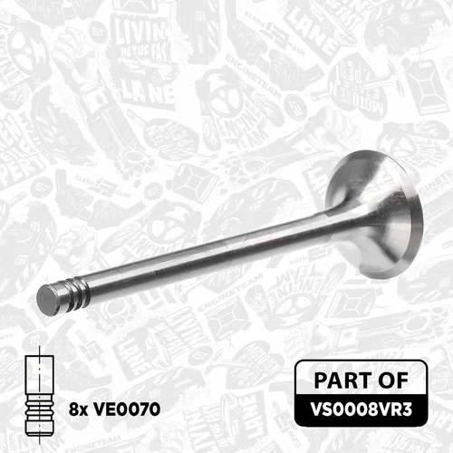 Súprava ventilov, sací/výfukový ventil VS0008VR3 (ET ENGINETEAM) - obr. 1