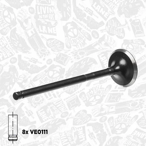 Súprava ventilov, sací/výfukový ventil VS0012 (ET ENGINETEAM) - obr. 1