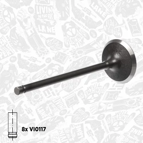 Súprava ventilov, sací/výfukový ventil VS0012 (ET ENGINETEAM) - obr. 3