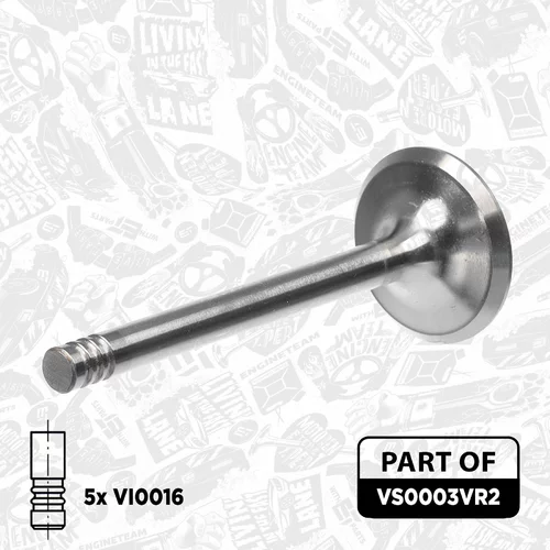 Súprava ventilov, sací/výfukový ventil VS0003VR2 (ET ENGINETEAM) - obr. 3