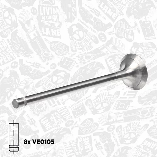 Súprava ventilov, sací/výfukový ventil VS0011 (ET ENGINETEAM) - obr. 1