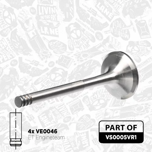 Súprava ventilov, sací/výfukový ventil VS0005VR1 (ET ENGINETEAM) - obr. 1