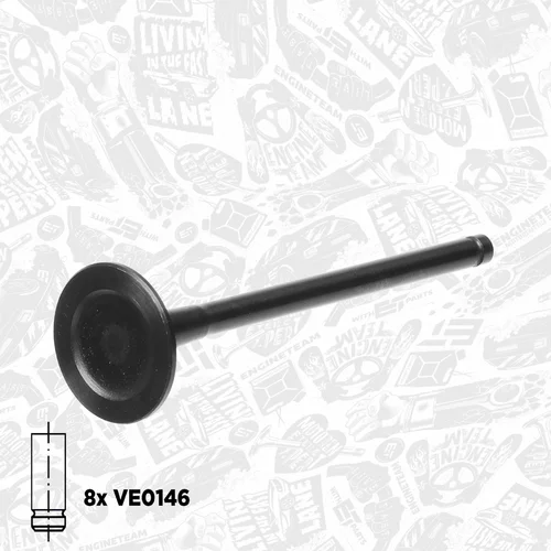Súprava ventilov, sací/výfukový ventil VS0019 (ET ENGINETEAM) - obr. 2