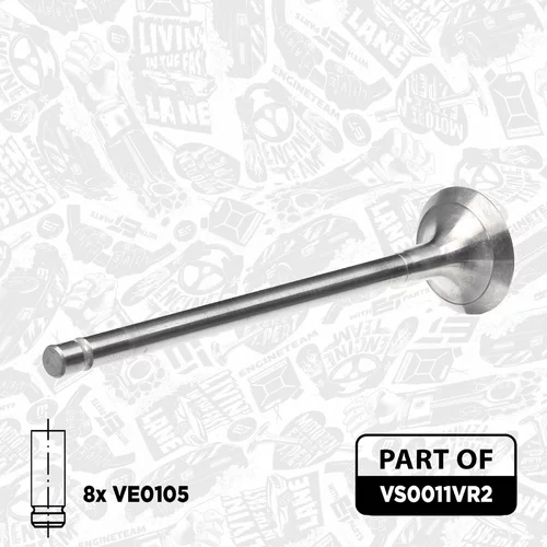 Súprava ventilov, sací/výfukový ventil VS0011VR2 (ET ENGINETEAM) - obr. 1