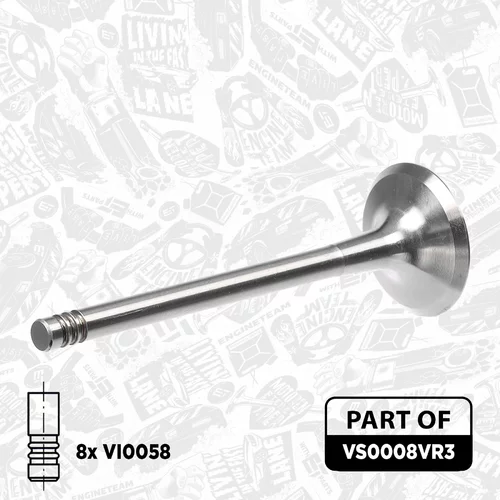 Súprava ventilov, sací/výfukový ventil VS0008VR3 (ET ENGINETEAM) - obr. 3