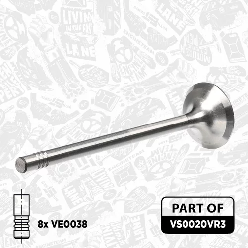 Súprava ventilov, sací/výfukový ventil VS0020VR3 (ET ENGINETEAM) - obr. 1