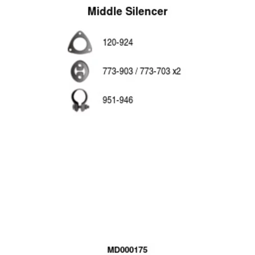 Stredný tlmič výfuku FA1 MD000175