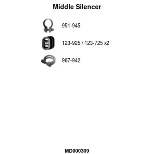 Stredný tlmič výfuku FA1 MD000309