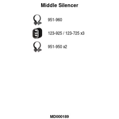 Stredný tlmič výfuku FA1 MD000189