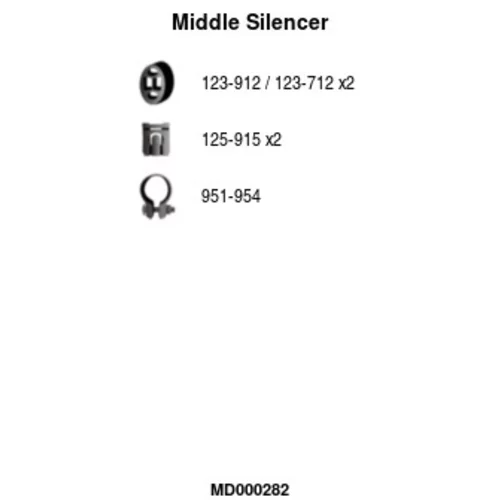 Stredný tlmič výfuku FA1 MD000282